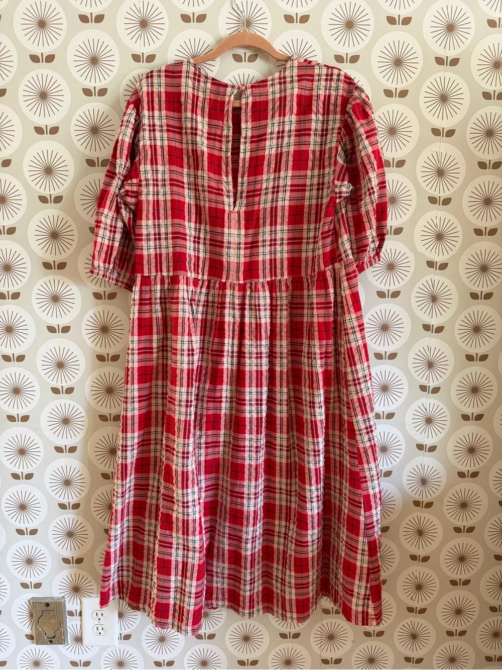 Monki Red and Cream Plaid Top - Picture 4 of 4